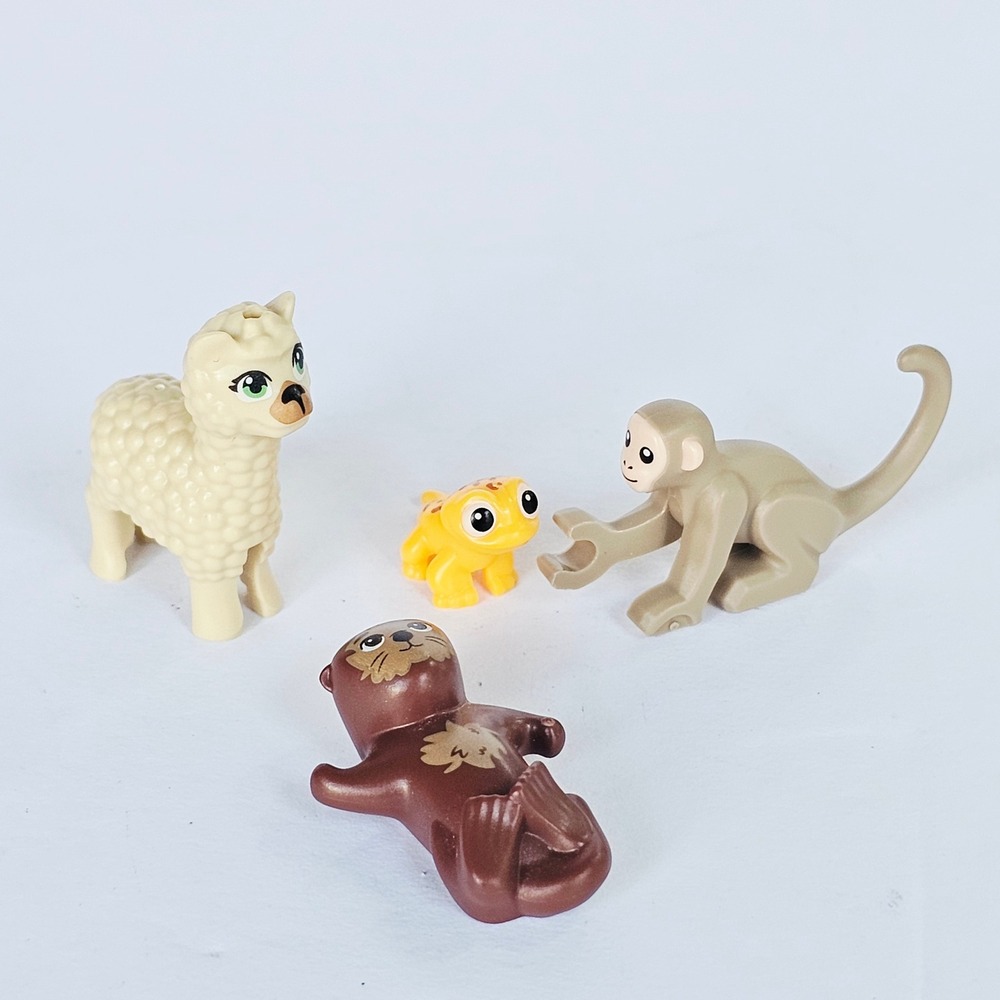 LEGO Animal Figure Lot Monkey Alpaca Otter Leopard Cub Minifigure Accessories